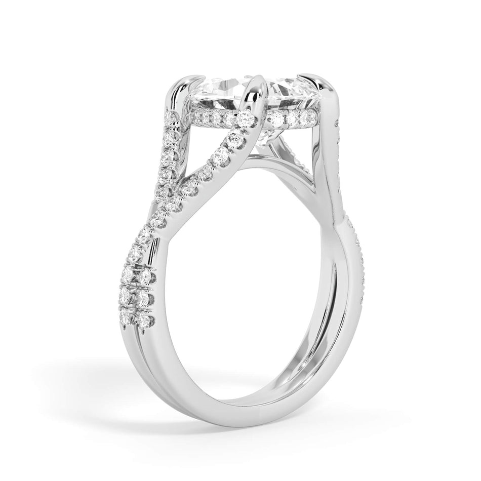 Twisted Double Shank Engagement Ring