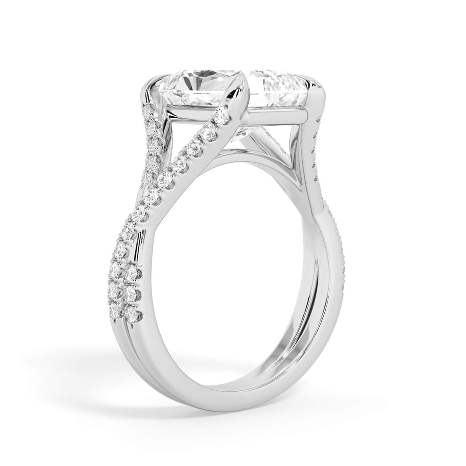 Simple Twisted Double Shank Engagement Ring