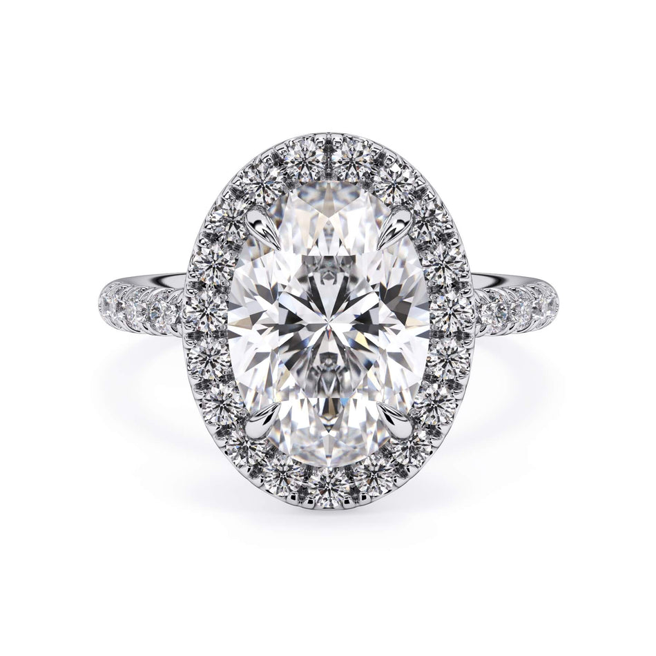 Halo Engagement Ring with Diamonds