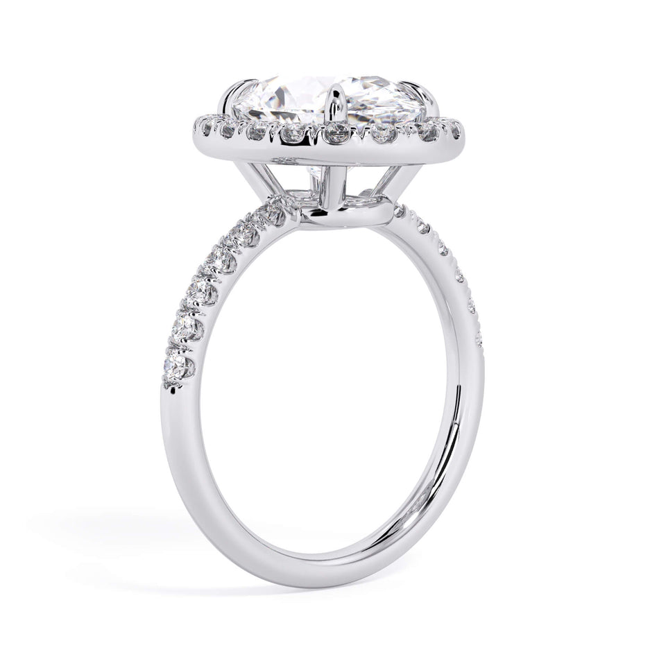 Halo Engagement Ring with Diamonds