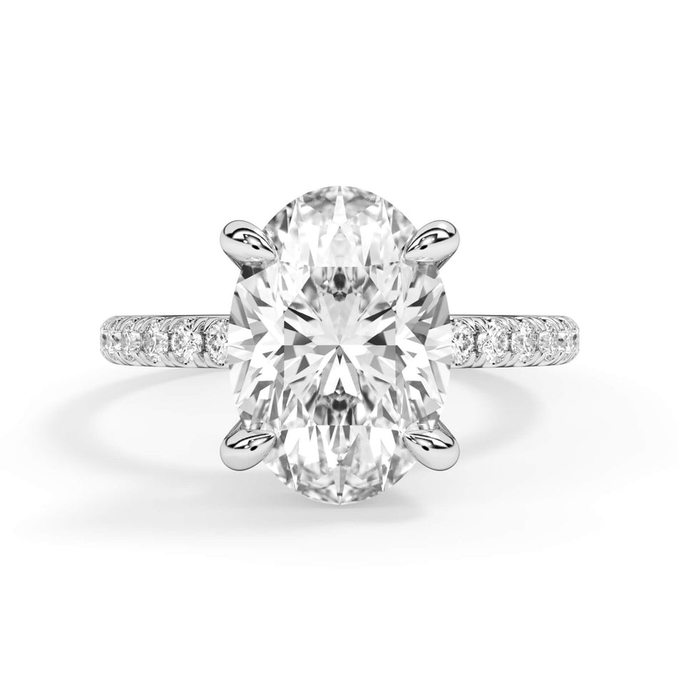 Under Halo Diamond Accented Engagement Ring