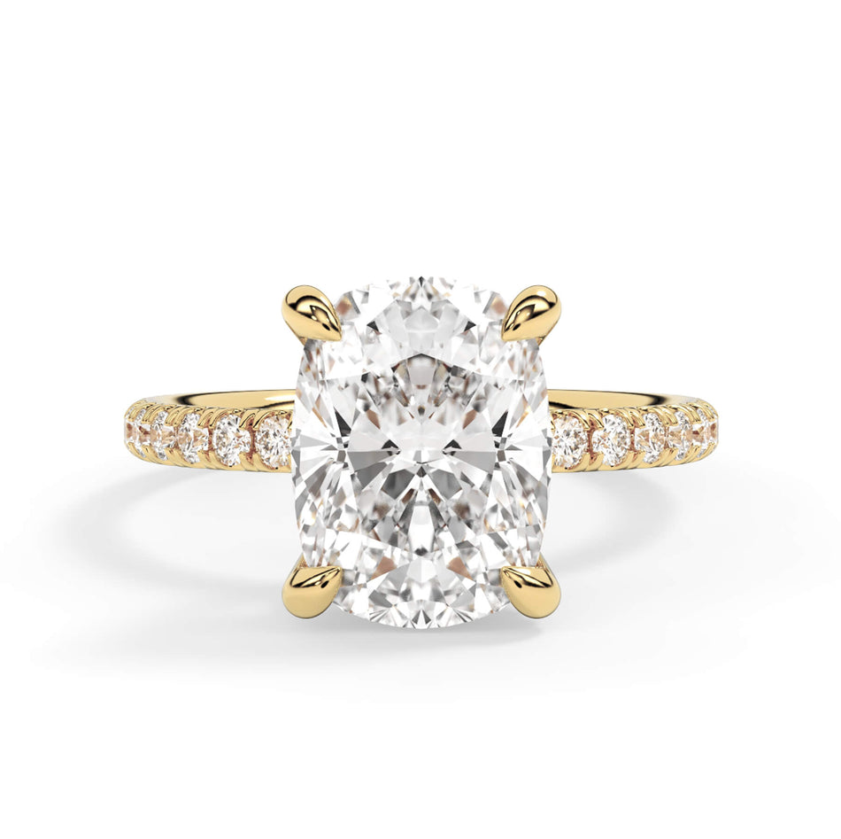 Under Halo Diamond Accented Engagement Ring