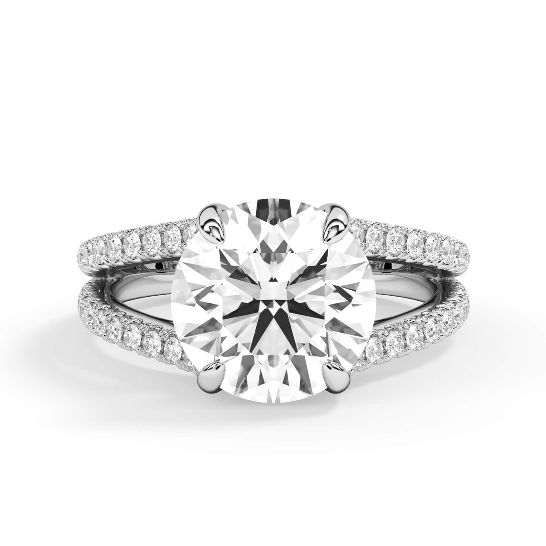 Split Shank Pave Radiant Cut Diamond Engagement Ring – deBebians