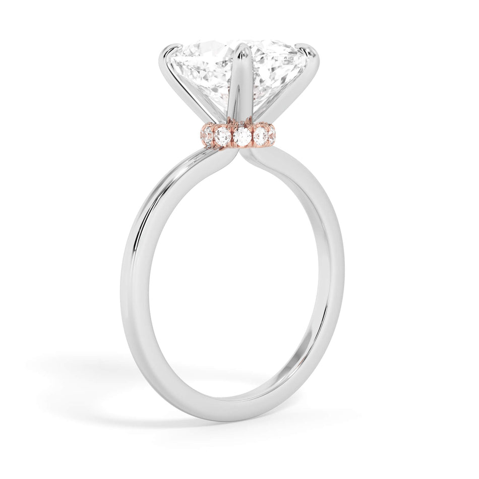 Under Halo Diamond Wrap Engagement Ring - Rose Gold Wrap