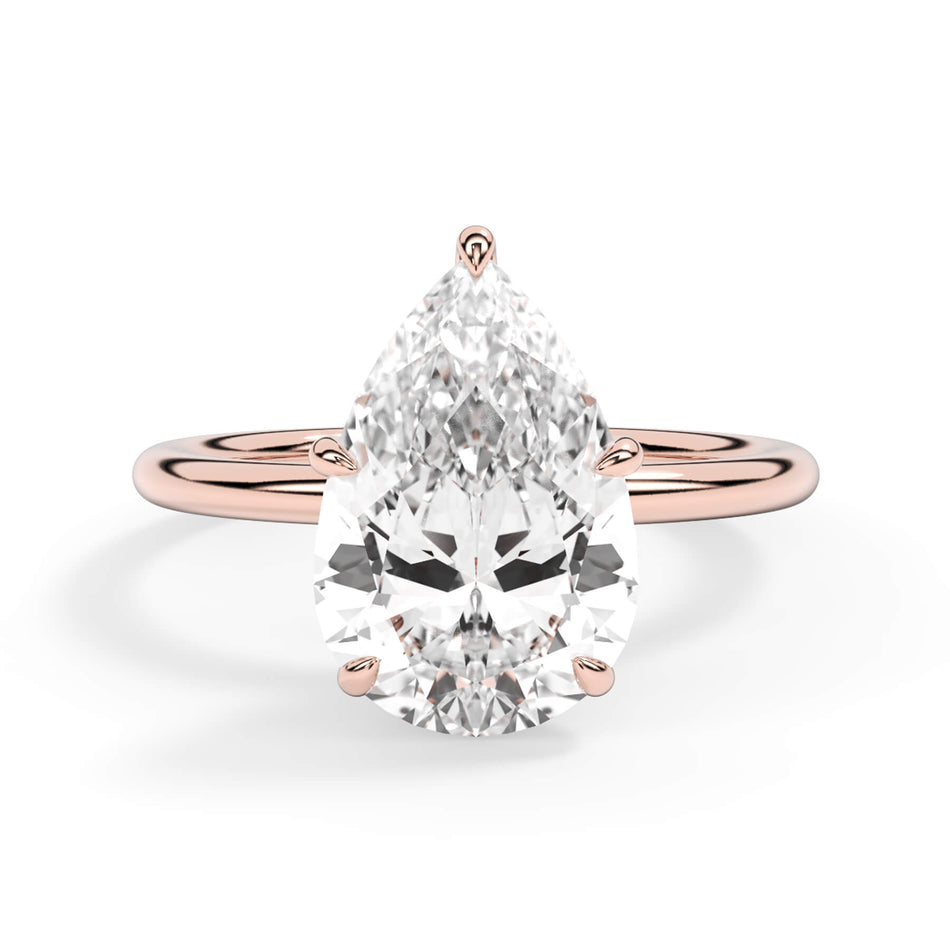 Diamond Petal Prong Engagement Ring Setting