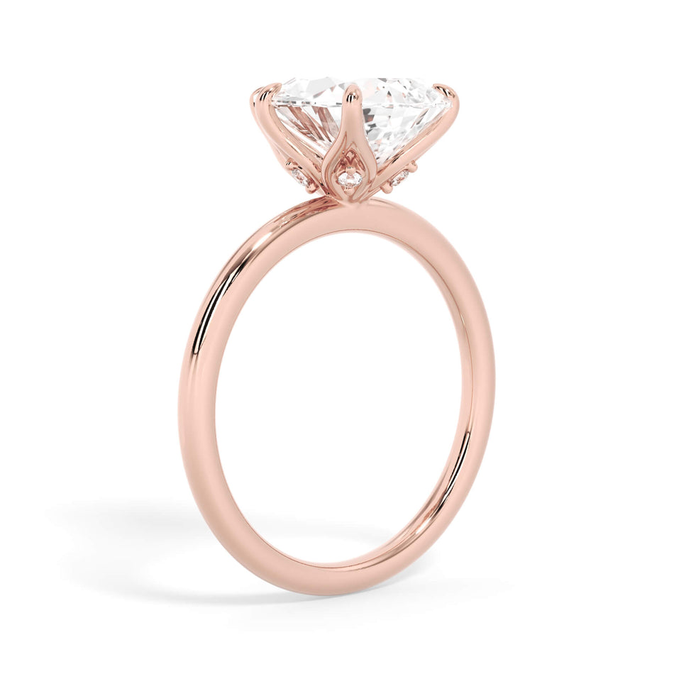 Diamond Petal Prong Engagement Ring Setting