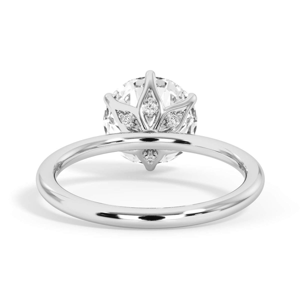 Multiple Round Diamond Setting Diamond Petal Prong Engagement Ring Setting – deBebians