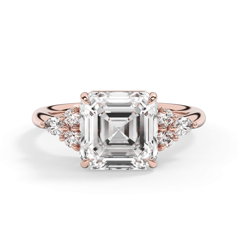 Seven Stone Marquise and Round Engagement Ring Setting