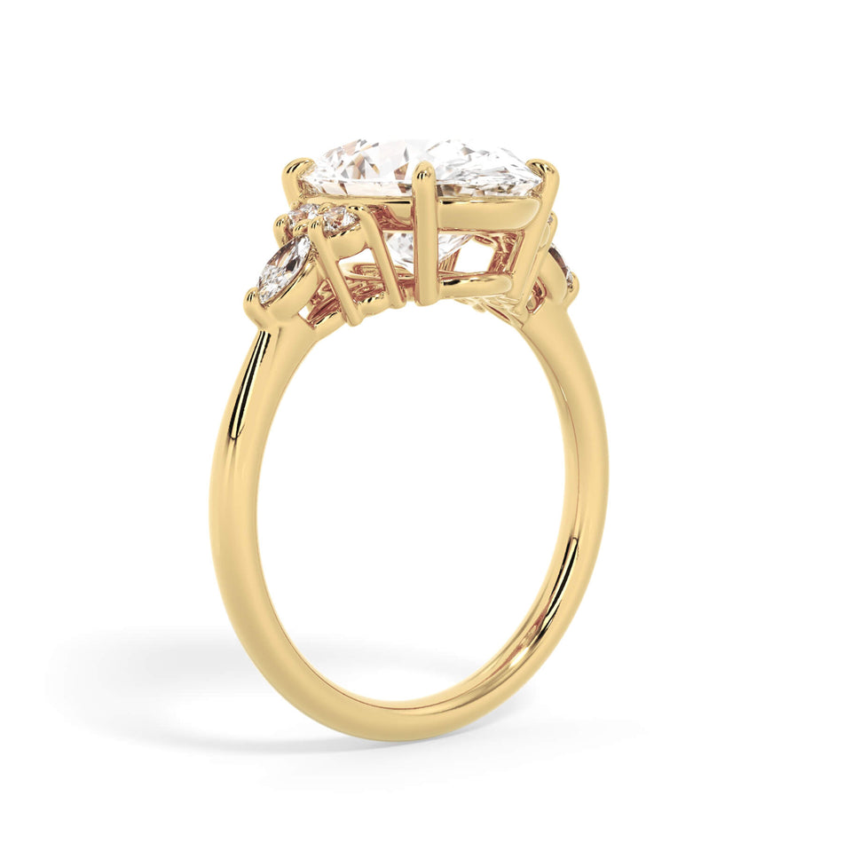 Seven Stone Marquise and Round Engagement Ring Setting