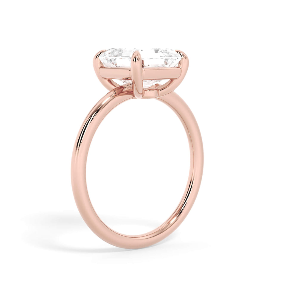 Two-Tone Basket Style Solitaire Engagement Ring - Rose Gold Head