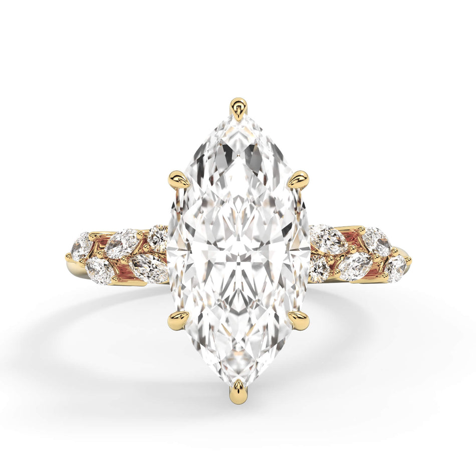 Marquise Diamond Leaf Engagement Ring