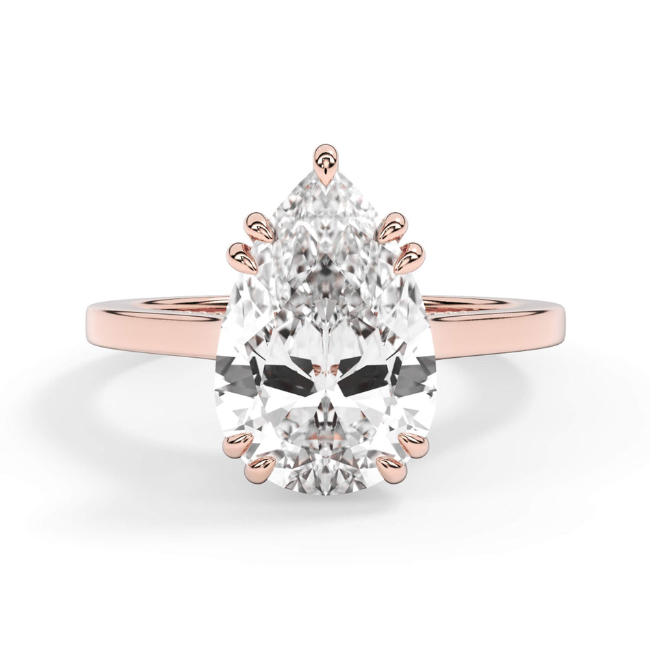 Double Prong Diamond Accented Bridge and Under Halo Engagement Ring