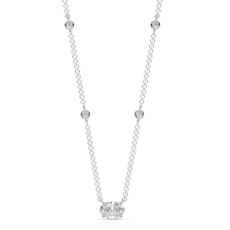 1.30cttw Lab-Grown Oval Diamond Station Necklace