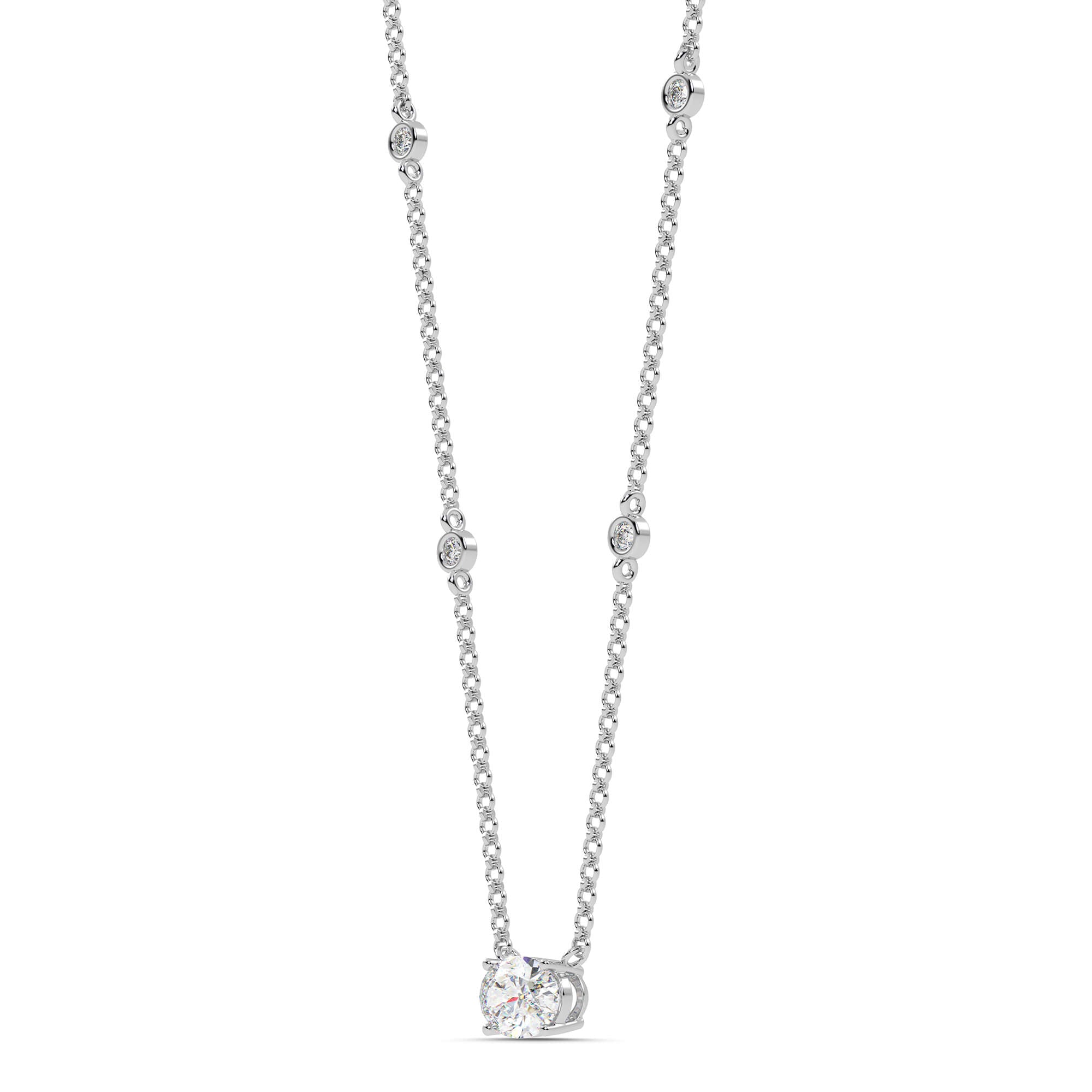 1.30cttw Lab-Grown Oval Diamond Station Necklace