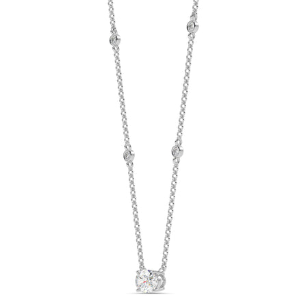1.30cttw Lab-Grown Oval Diamond Station Necklace