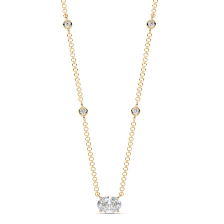 1.30cttw Lab-Grown Oval Diamond Station Necklace