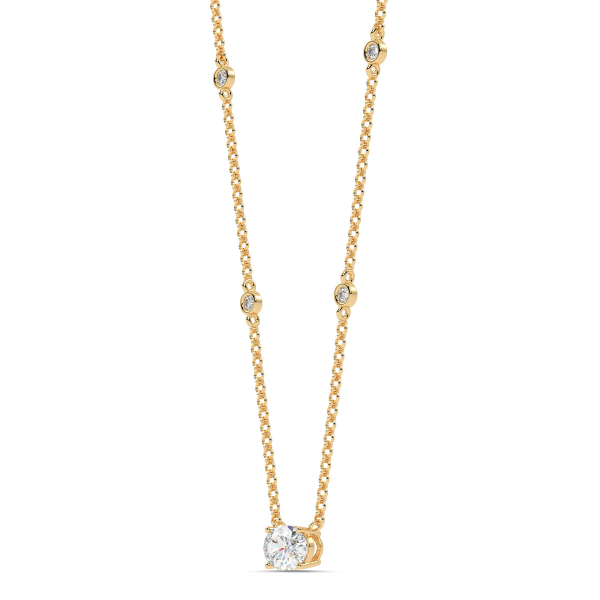 1.30cttw Lab-Grown Oval Diamond Station Necklace