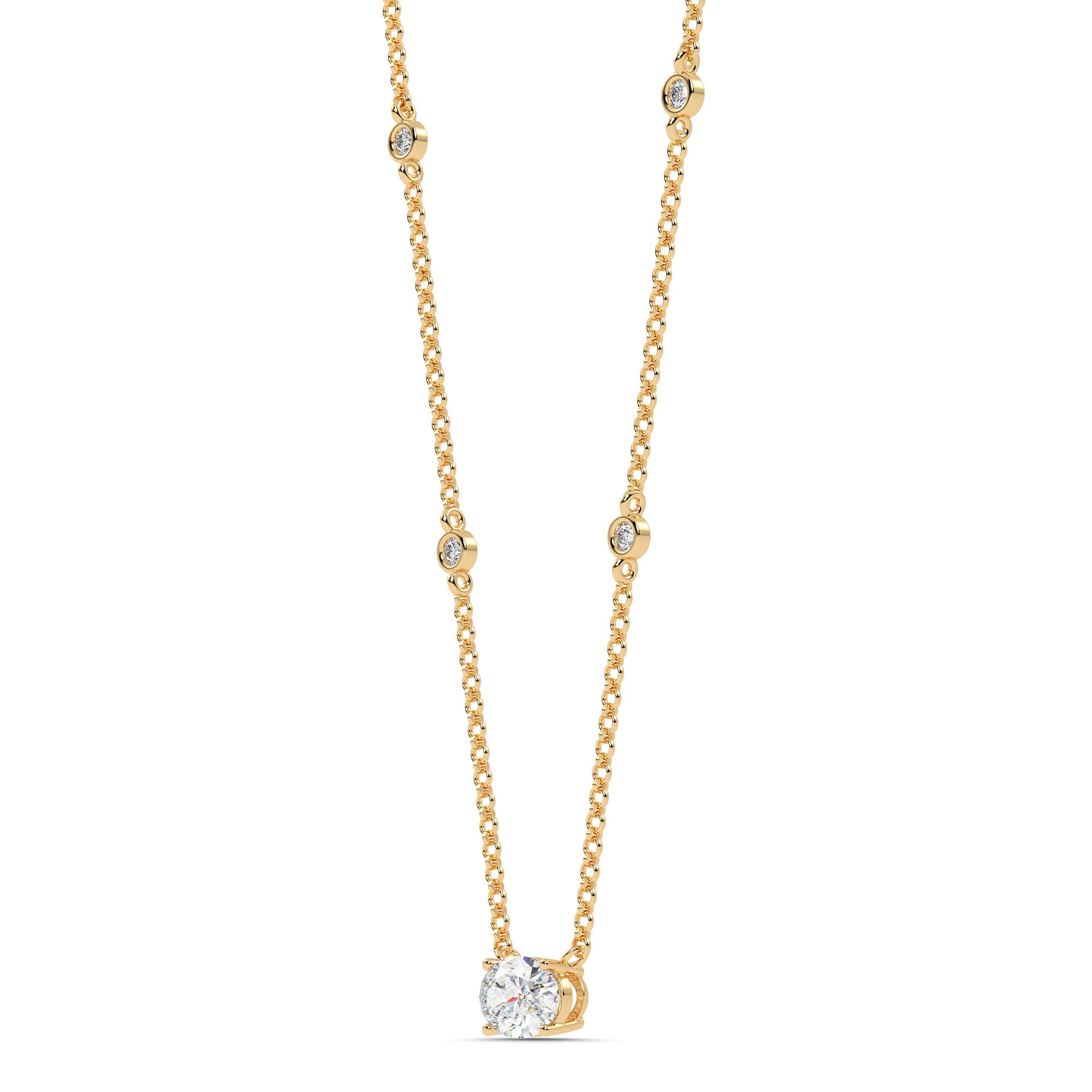 1.30cttw Lab-Grown Oval Diamond Station Necklace