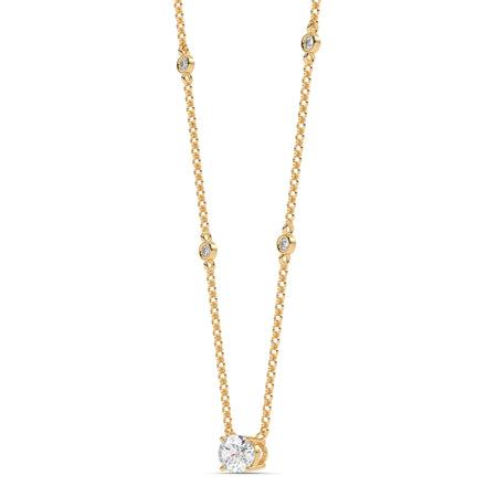 1.30cttw Lab-Grown Oval Diamond Station Necklace