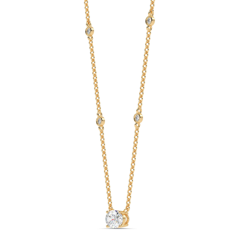 1.30cttw Lab-Grown Oval Diamond Station Necklace