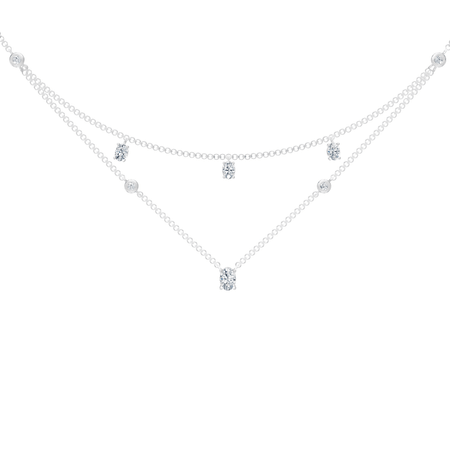 1.35cttw Lab-Grown Oval & Round Diamond Double-Strand Necklace