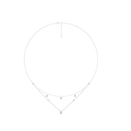 1.35cttw Lab-Grown Oval & Round Diamond Double-Strand Necklace