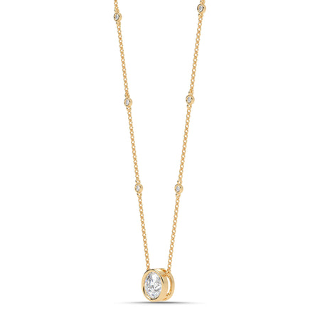 2.55cttw Lab-Grown Round Diamond Bezel Station Necklace