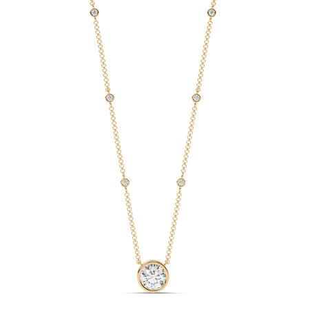 2.55cttw Lab-Grown Round Diamond Bezel Station Necklace