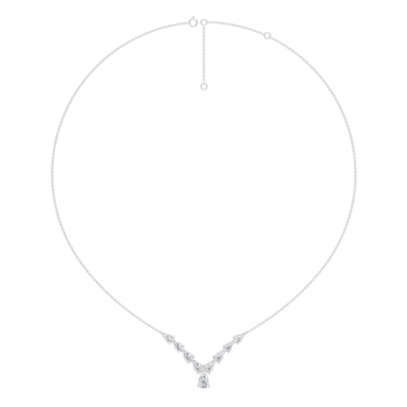 2.30cttw Lab-Grown Pear Cut Diamond Chevron Necklace