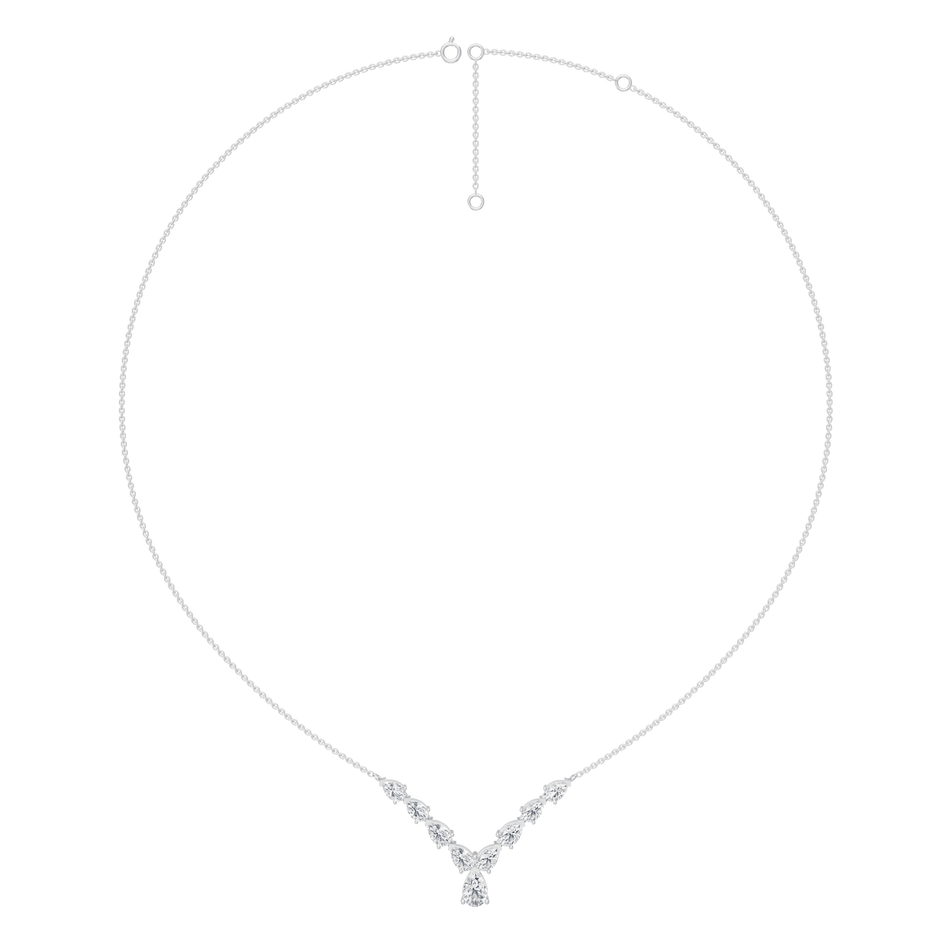 2.30cttw Lab-Grown Pear Cut Diamond Chevron Necklace