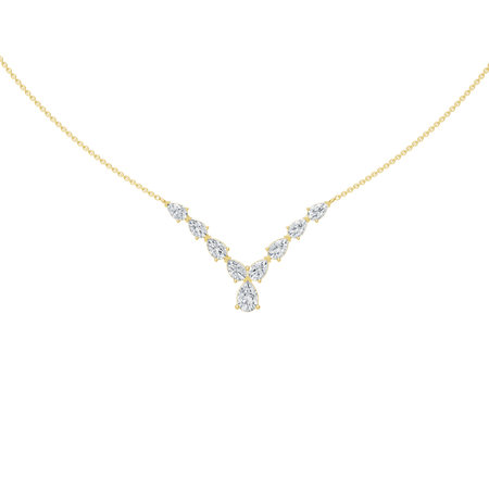 2.30cttw Lab-Grown Pear Cut Diamond Chevron Necklace