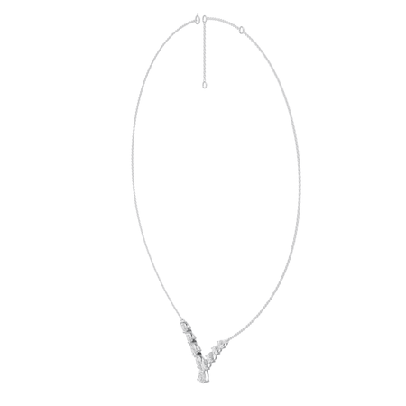 2.30cttw Lab-Grown Pear Cut Diamond Chevron Necklace