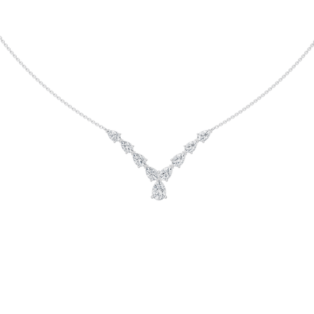 2.30cttw Lab-Grown Pear Cut Diamond Chevron Necklace