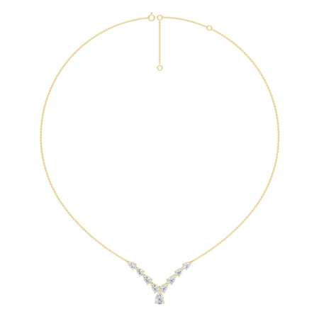 2.30cttw Lab-Grown Pear Cut Diamond Chevron Necklace