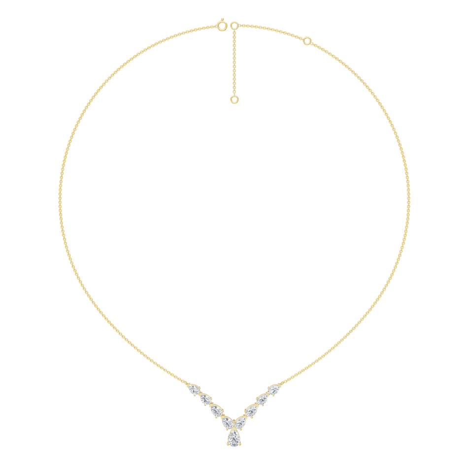 2.30cttw Lab-Grown Pear Cut Diamond Chevron Necklace
