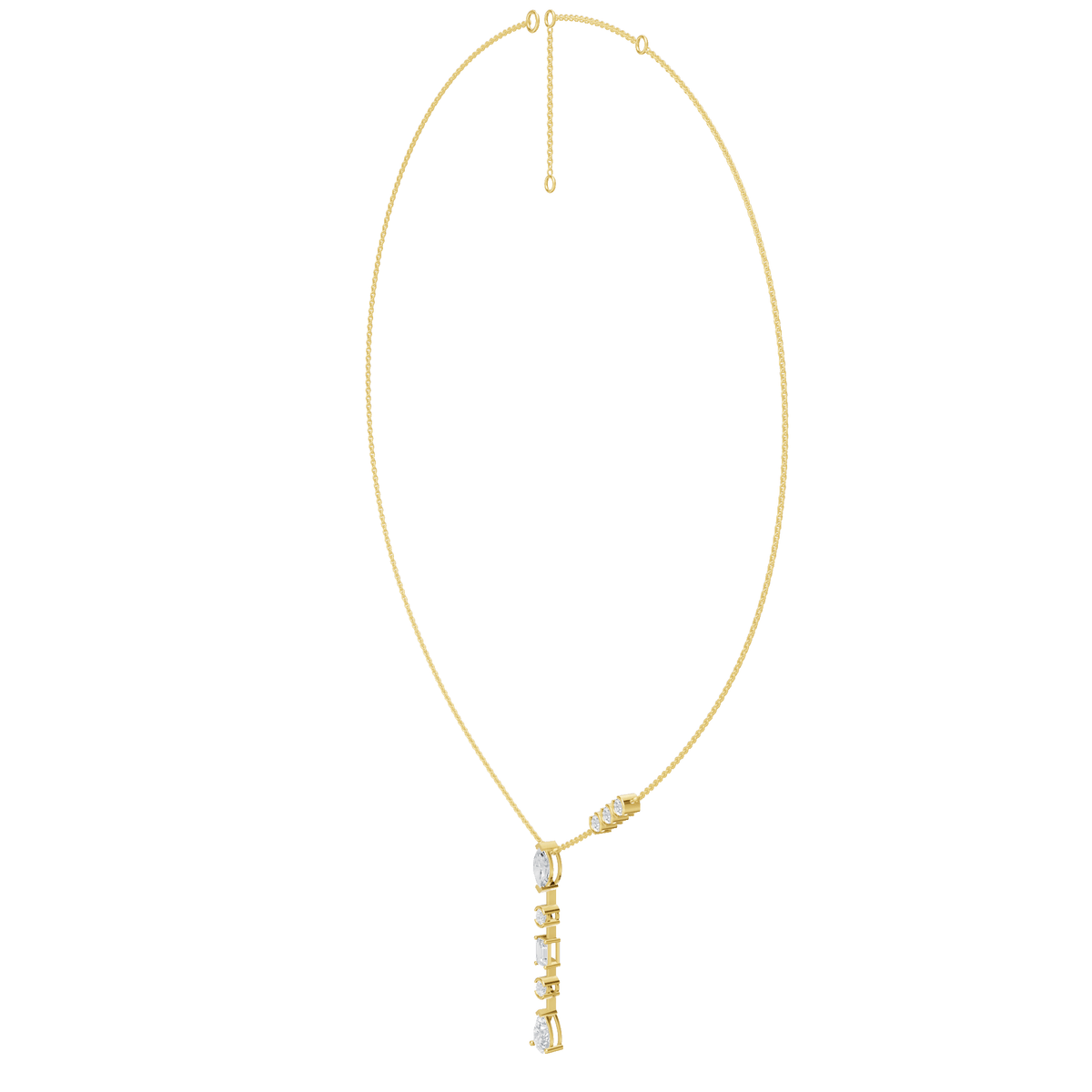 1.80cttw Mixed-Shape Diamond Lariat Drop Necklace