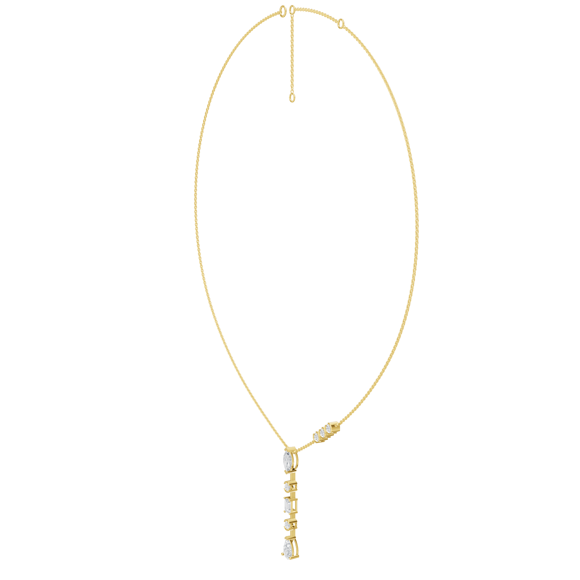 1.80cttw Mixed-Shape Diamond Lariat Drop Necklace
