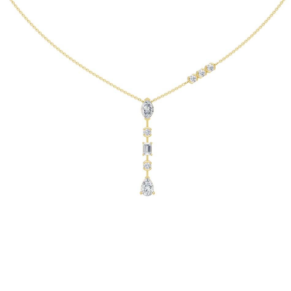 1.80cttw Mixed-Shape Diamond Lariat Drop Necklace