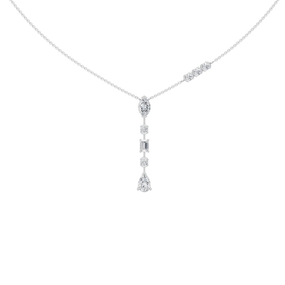1.80cttw Mixed-Shape Diamond Lariat Drop Necklace