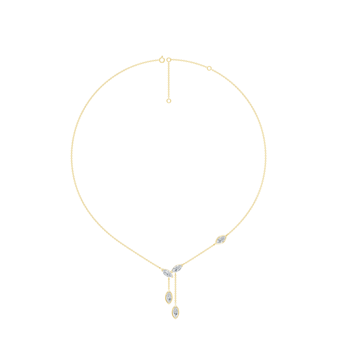 2.15cttw Lab-Grown Marquise Diamond Cascade Drop Necklace