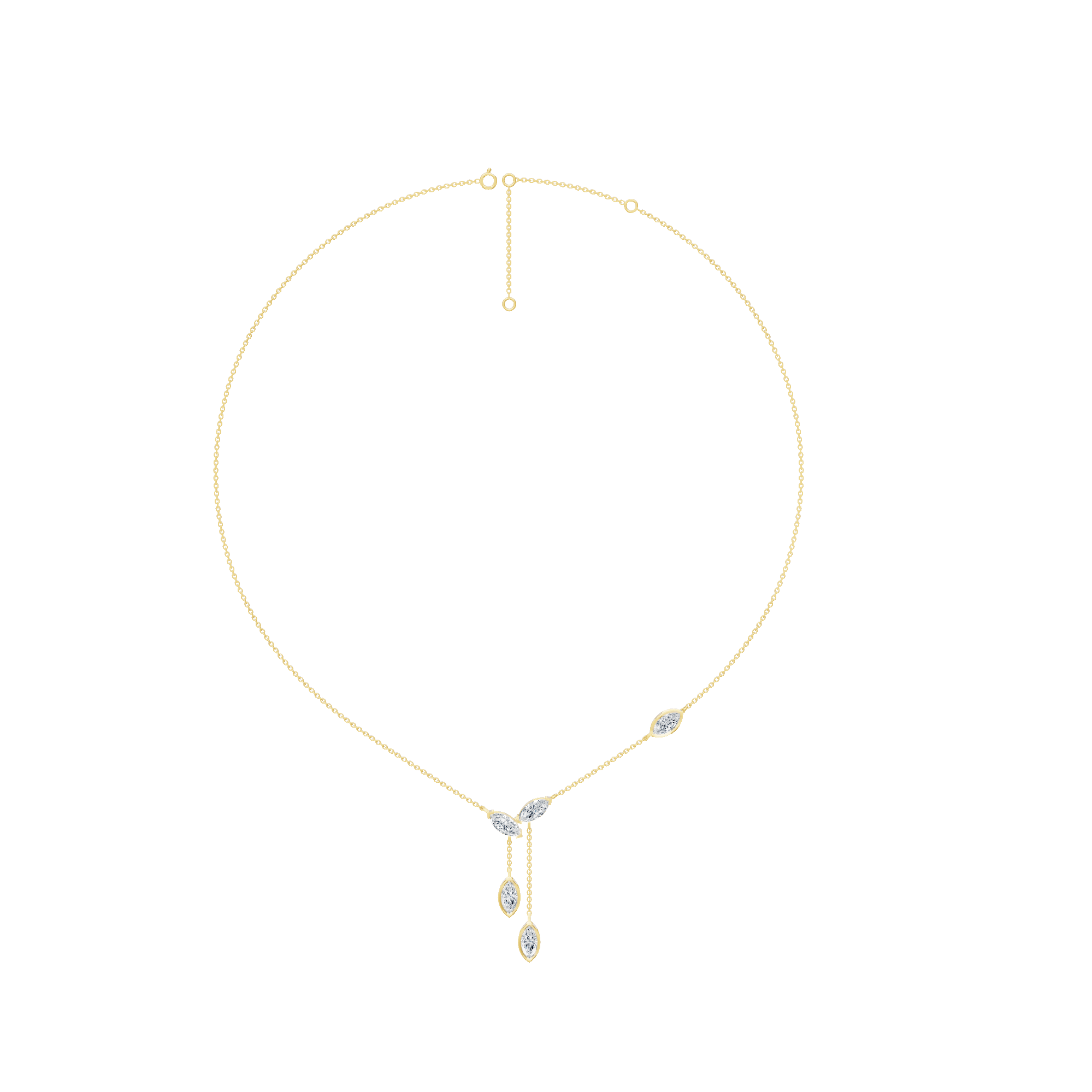2.15cttw Lab-Grown Marquise Diamond Cascade Drop Necklace