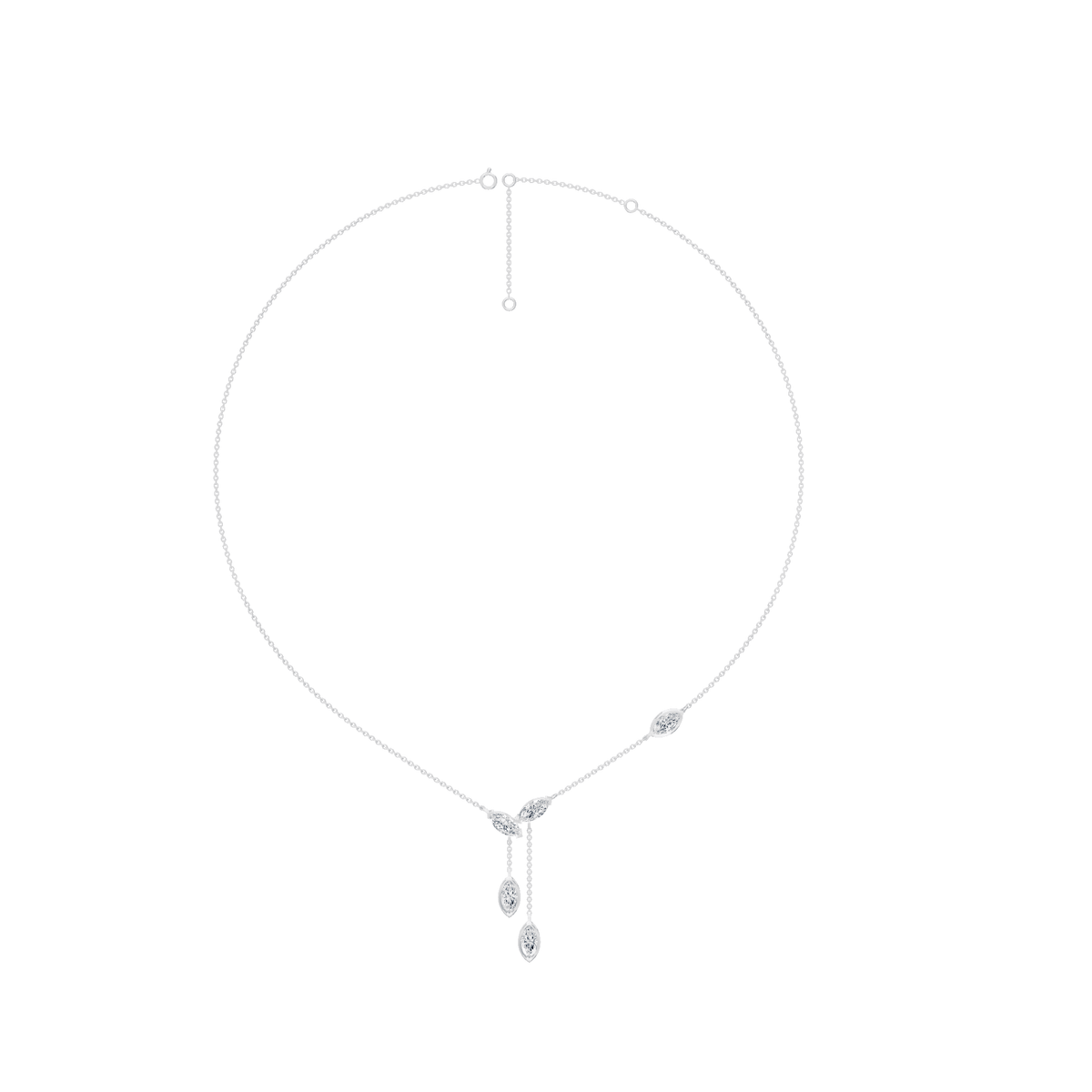 2.15cttw Lab-Grown Marquise Diamond Cascade Drop Necklace