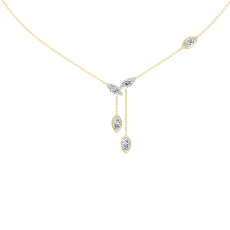 2.15cttw Lab-Grown Marquise Diamond Cascade Drop Necklace