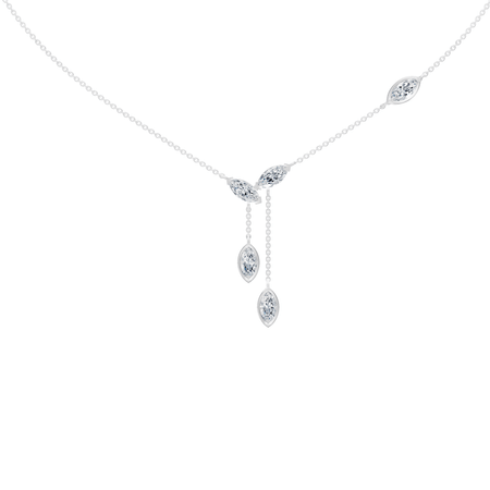 2.15cttw Lab-Grown Marquise Diamond Cascade Drop Necklace