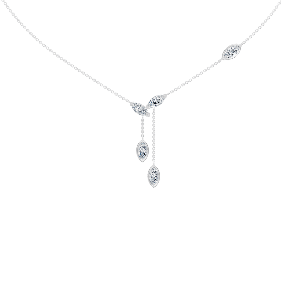 2.15cttw Lab-Grown Marquise Diamond Cascade Drop Necklace