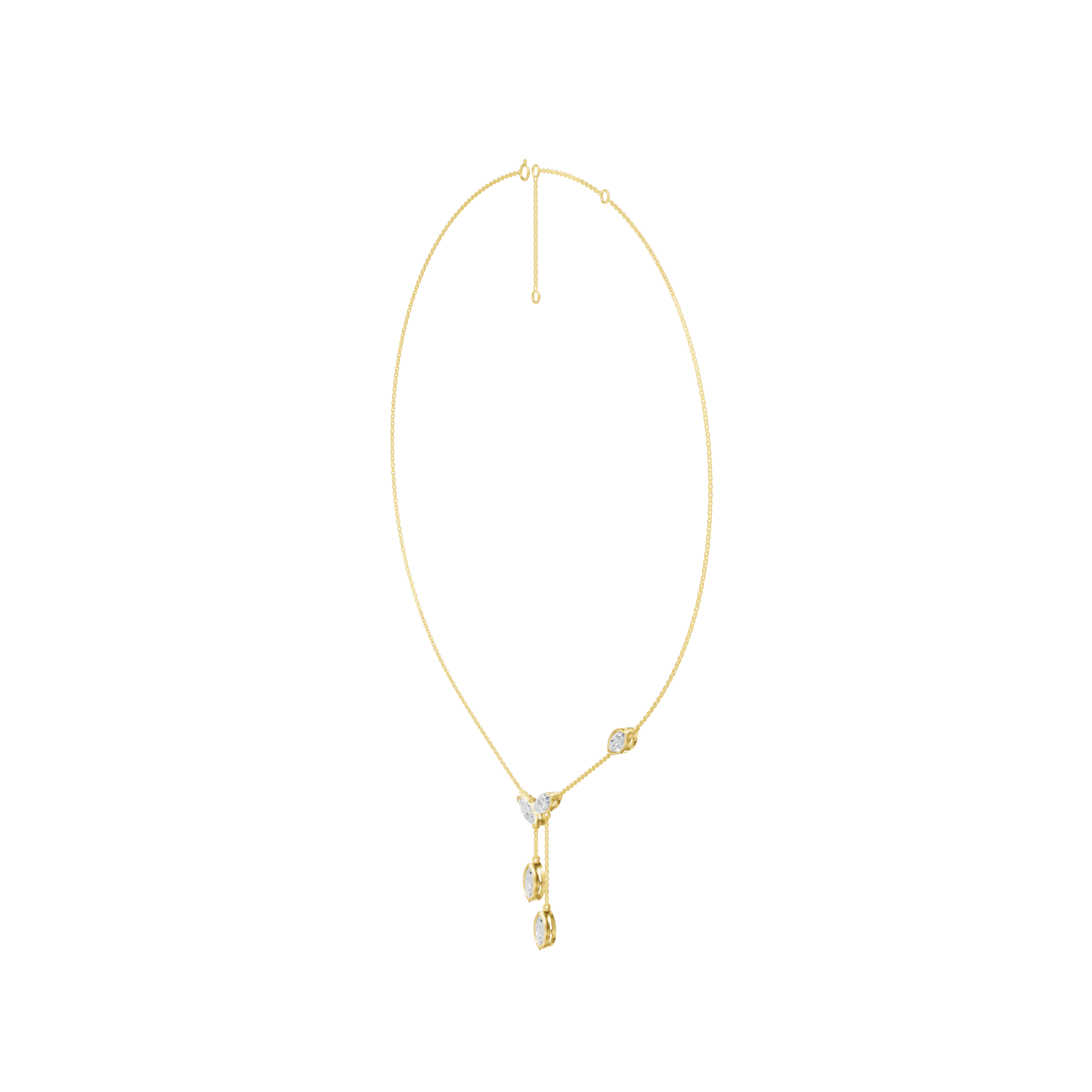2.15cttw Lab-Grown Marquise Diamond Cascade Drop Necklace