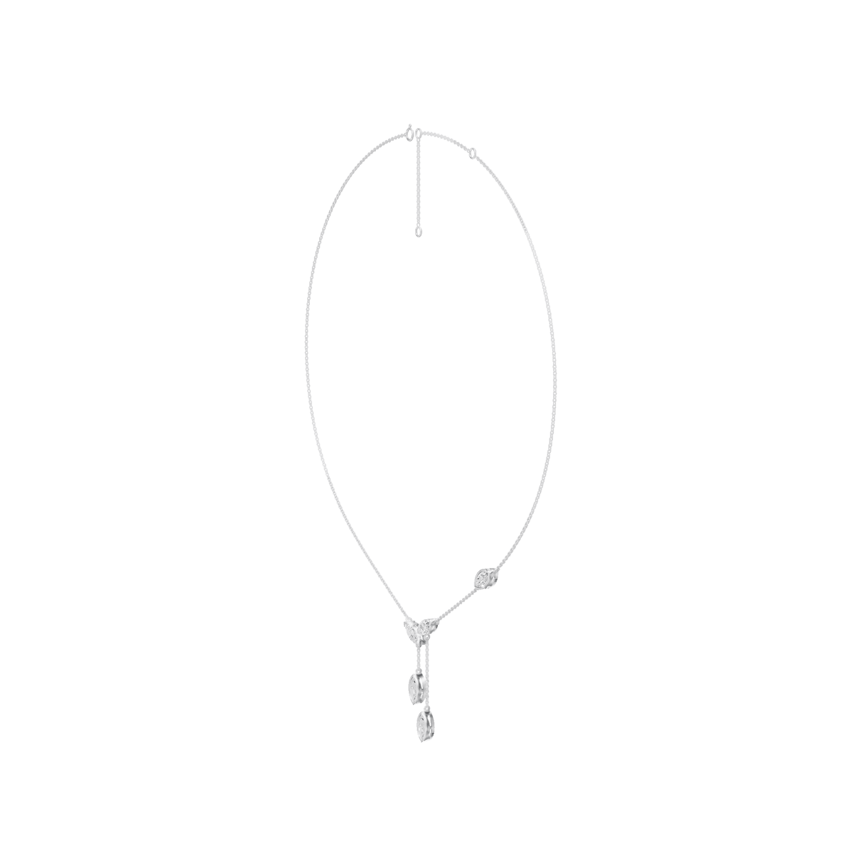 2.15cttw Lab-Grown Marquise Diamond Cascade Drop Necklace