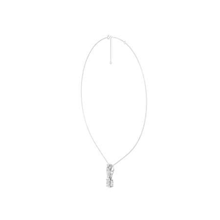 4.50cttw Lab-Grown Oval & Marquise Two-Stone Drop Pendant Necklace