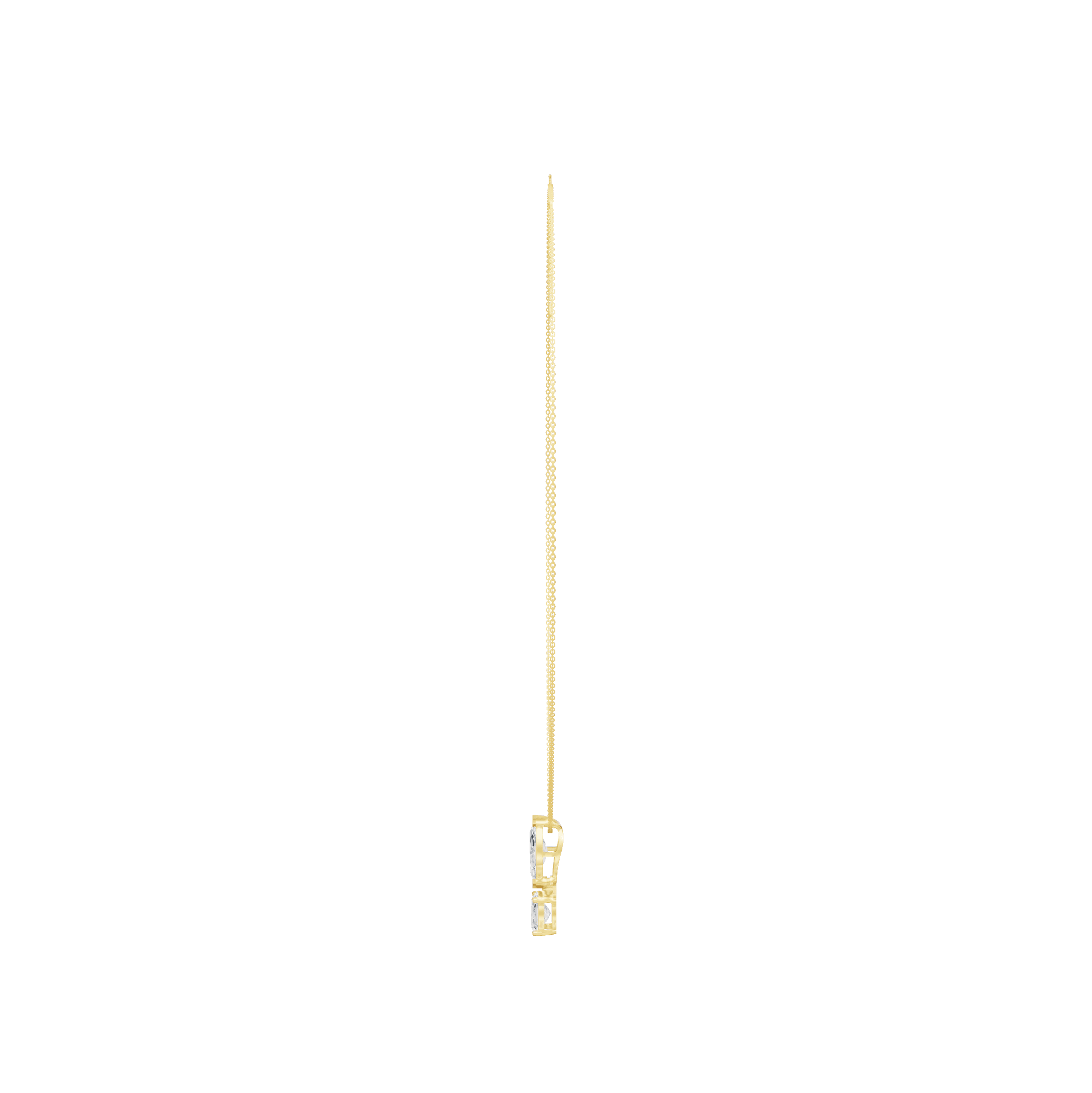 4.50cttw Lab-Grown Oval & Marquise Two-Stone Drop Pendant Necklace