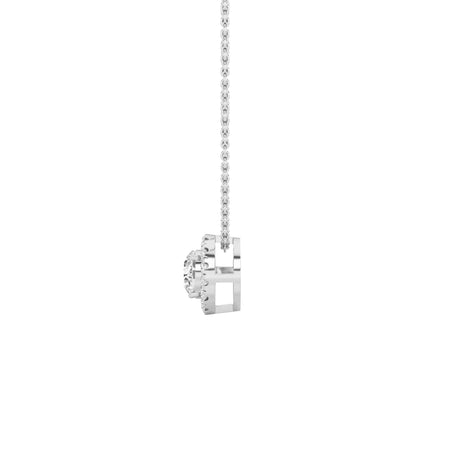 0.60cttw Lab-Grown Round Diamond Halo Pendant Necklace